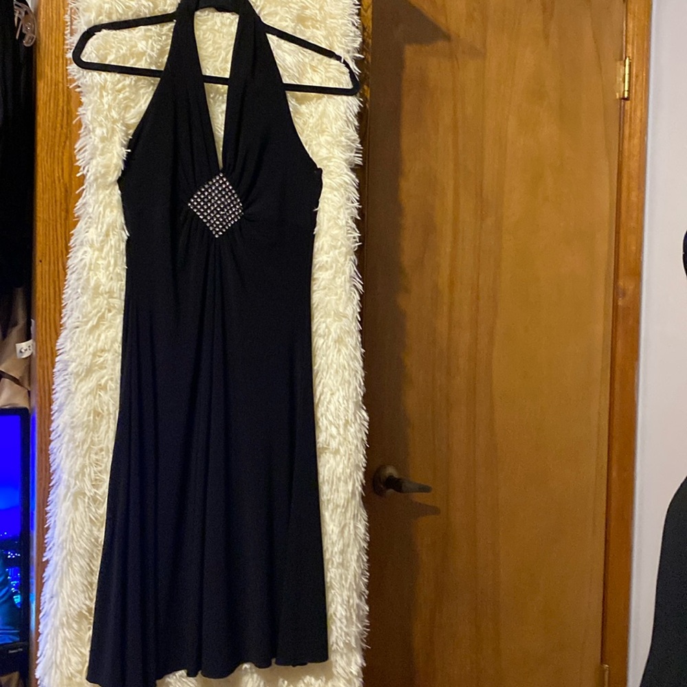 Lipstick Vintage Women’s Black Halter Dress. Size S.